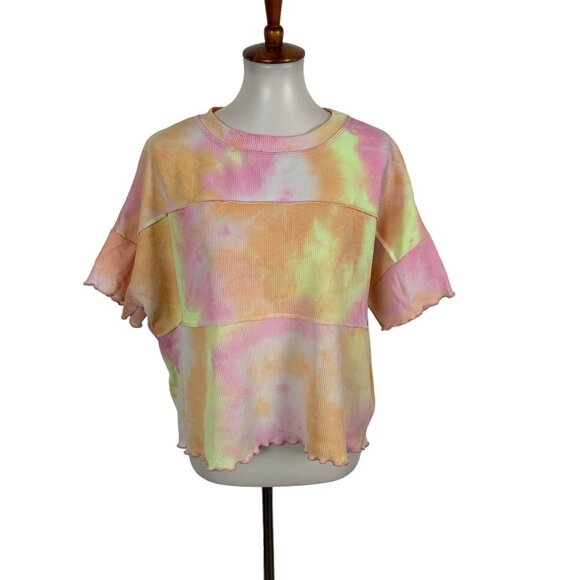 Fantastic Fawn Tops - Fantastic Fawn Top Medium Multicolor Short Sleeve Y2K Festival Retro Aesthetic